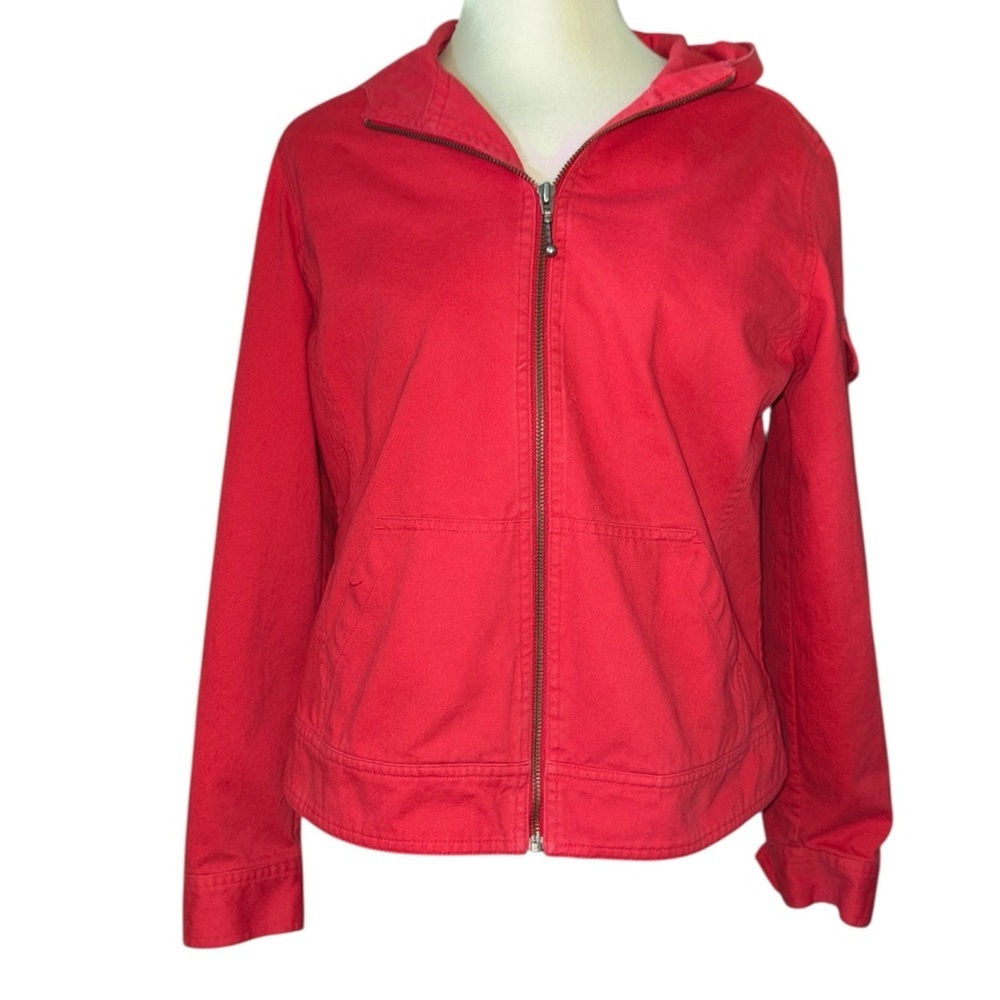 Christopher & Banks jacket lightweight full zip front hooded pockets size medium